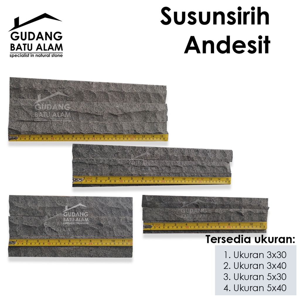 Batu Alam Andesit Susun Sirih 3x30