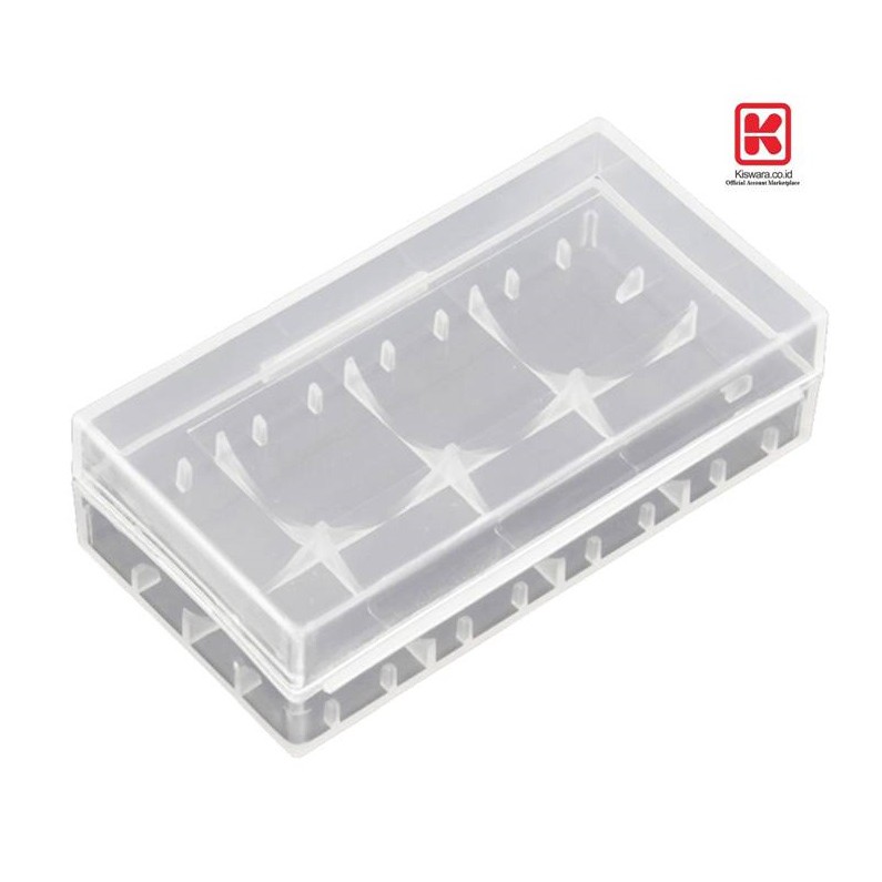 Plastic Battery 18650 Case Box 2 Slot - WHITE KiswaraBandung