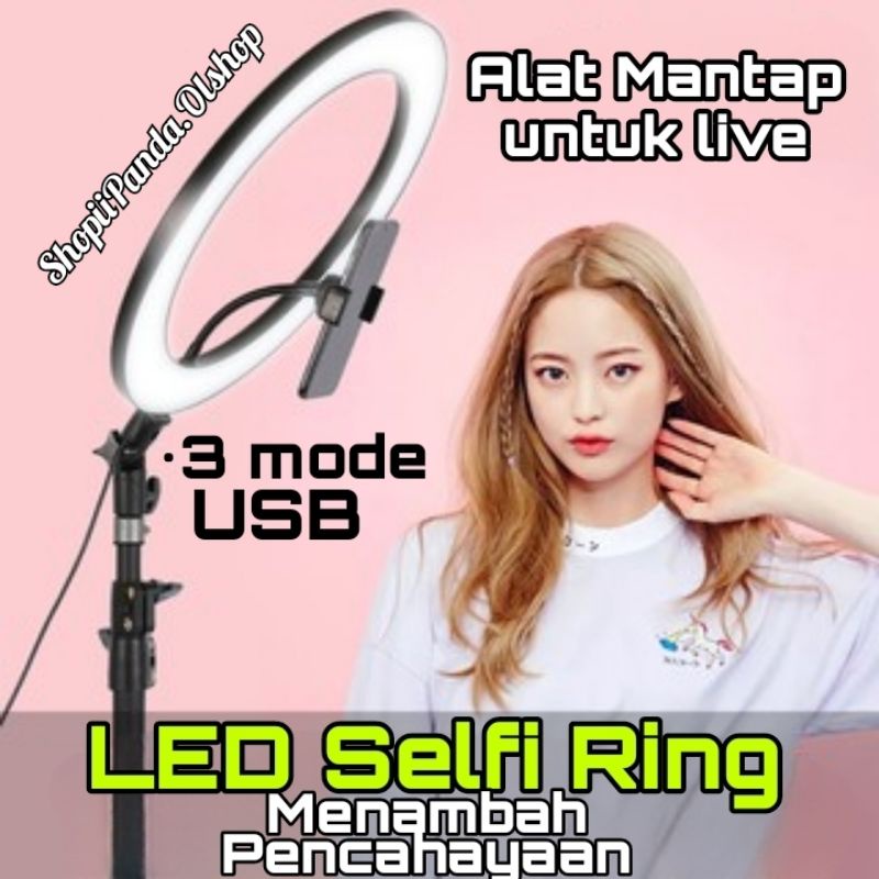 Ring Selfie Ringlight tiktok 26,33cm+2.1m tripod⭐shopiipanda⭐