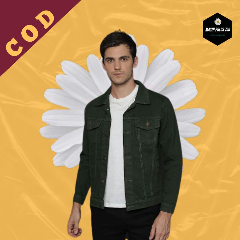 Jaket Jeans Jumbo SnowBlack Jaket Jeans Cowok Dewasa Jaket Denim Cowok Jaket Denim Pria Jaket Jeans 