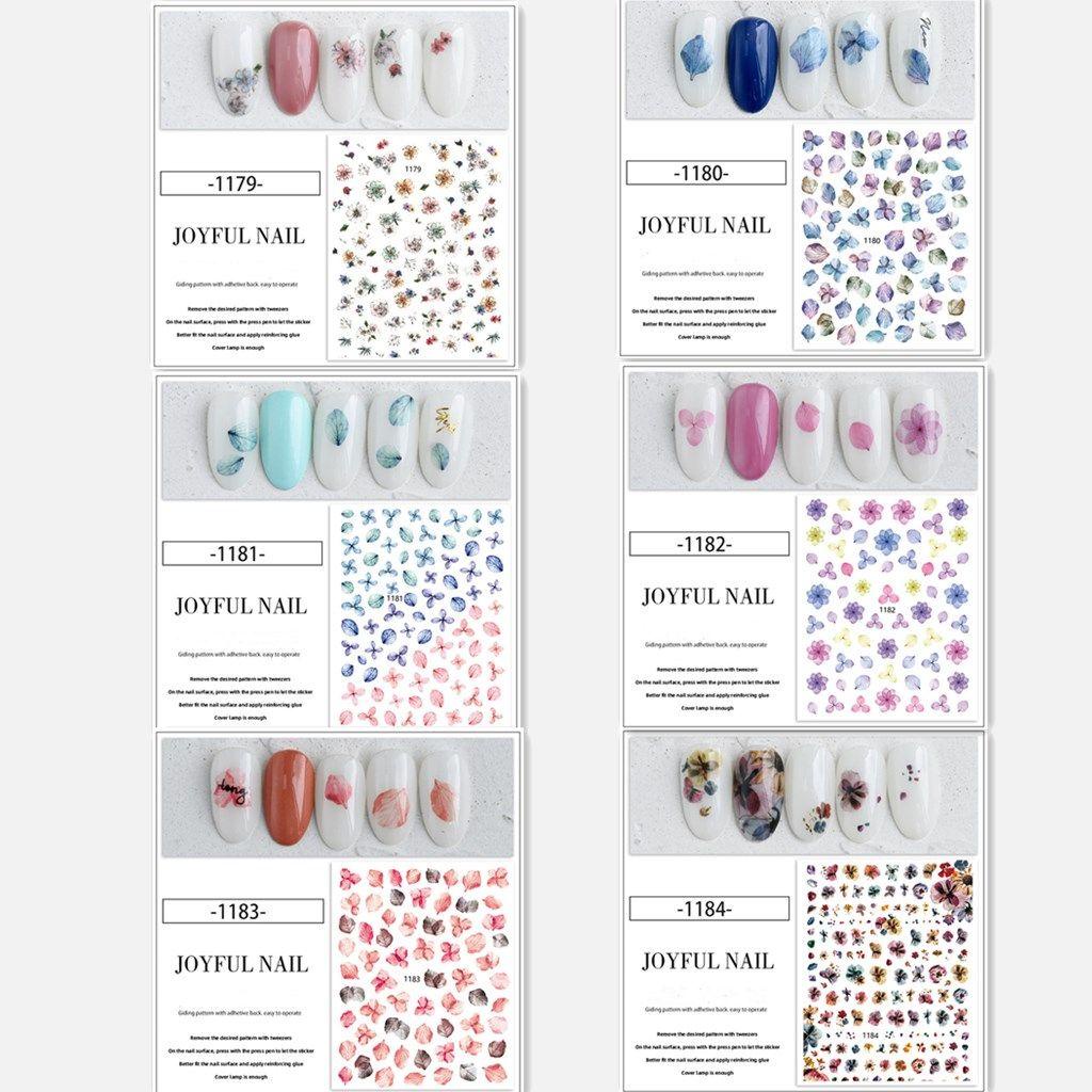 R-flower Nail Art Stickers Acrylic 3D DIY Aksesoris Perekat Diri