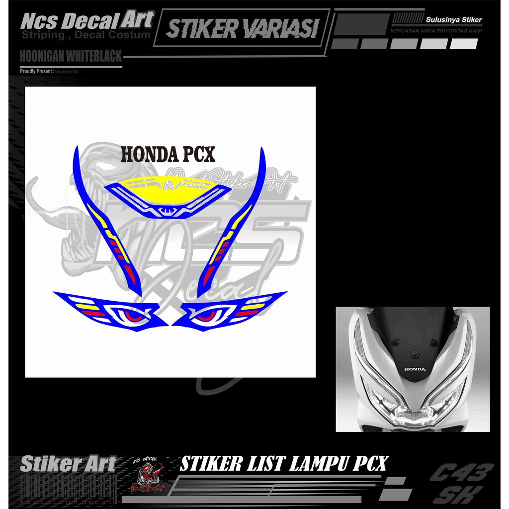 Stiker Lampu Depan Motor pcx 150 Sticker ListLlampu Alis pcx Stiker Variasi Lampu Depan Motor pcx