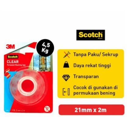 3M Scotch Double Tape Foam Tape VHB Mounting Transparan 4010C