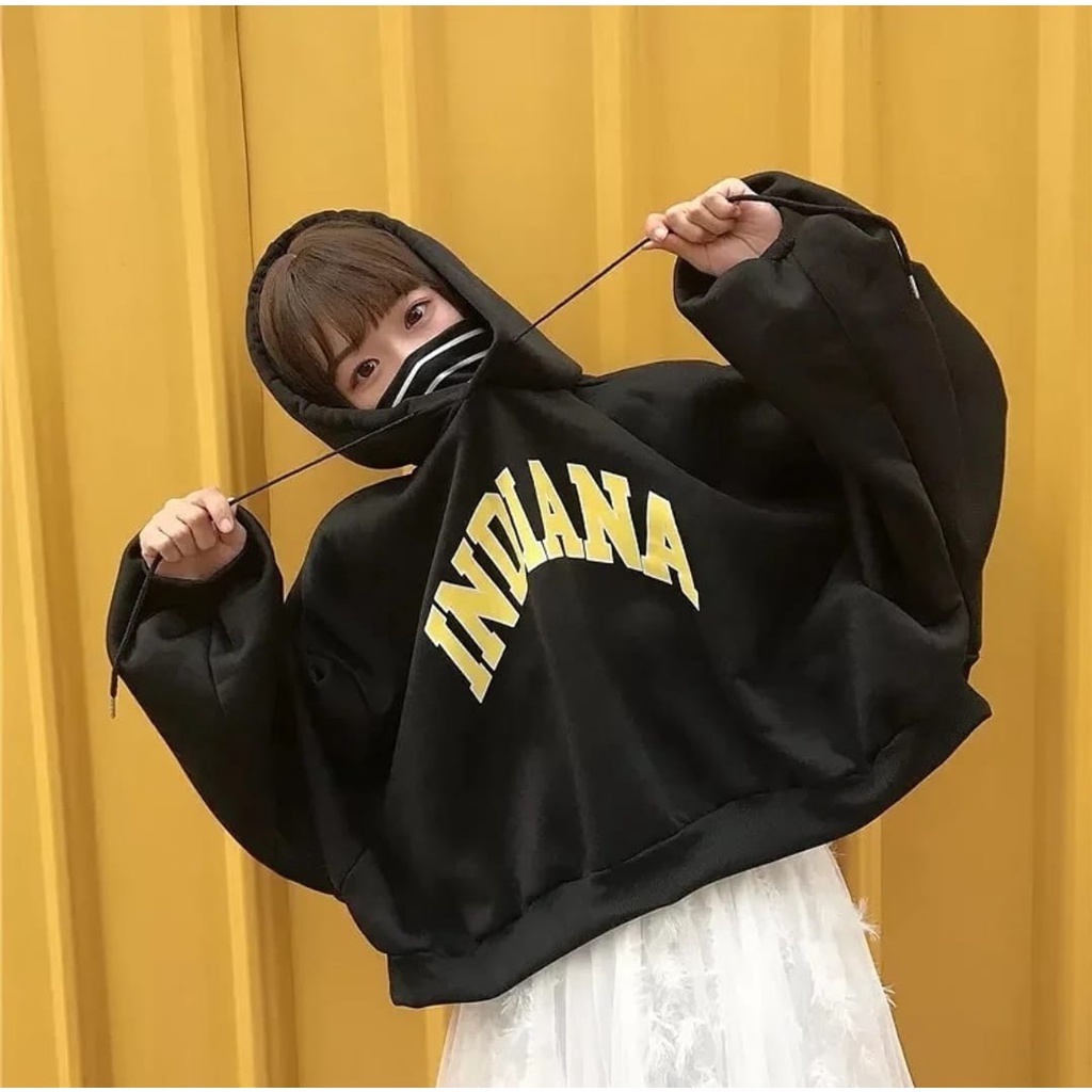 SWEATER HOODIE WANITA - INDIANA CROOPE SWEATER-1