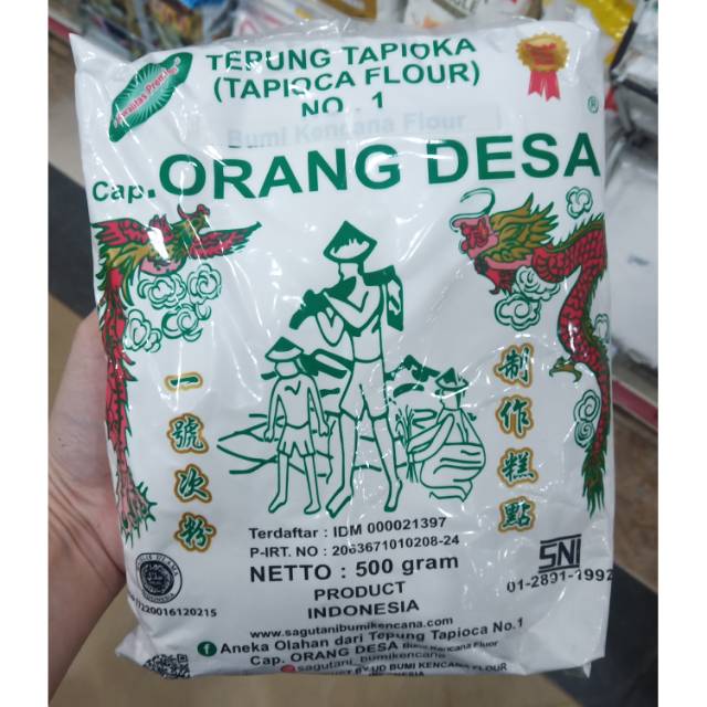 

500 GR Tepung tapioka / tapioca flour cap Orang Desa / Bumi Kencana