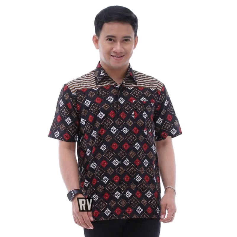 Baju batik pria Lengan pendek premium terlaris | Batik pria lengan pendek reguler