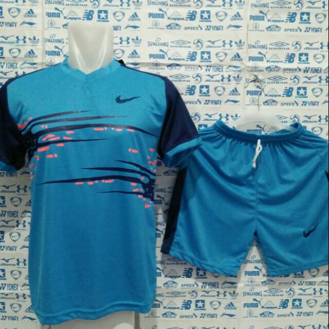 Baju Kaos Futsal Jersey Bola Setelan Futsal Nike TRL Biru
