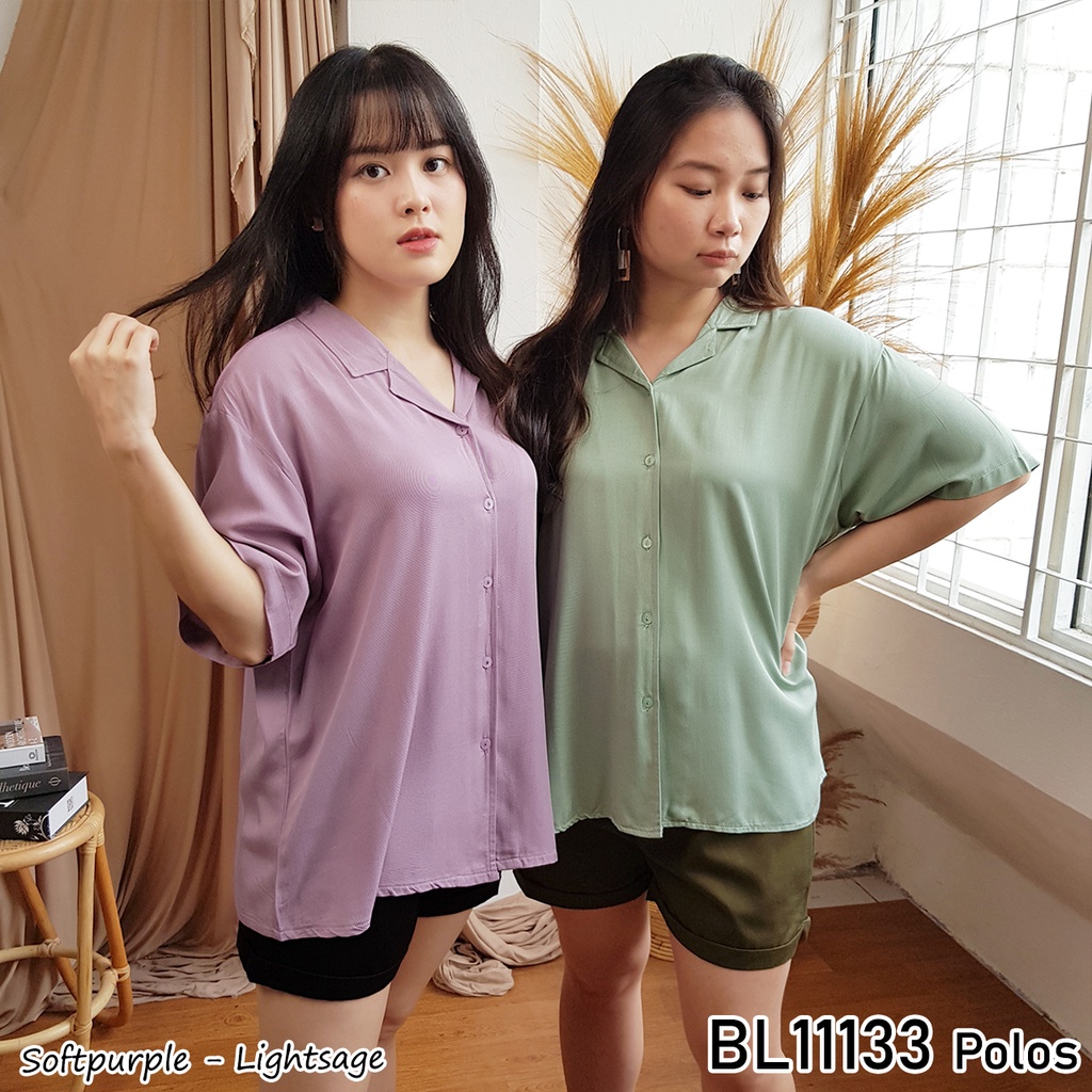 Kemeja wanita Rayon motif kemeja wanita lengan pendek casual BL11133 11133-----