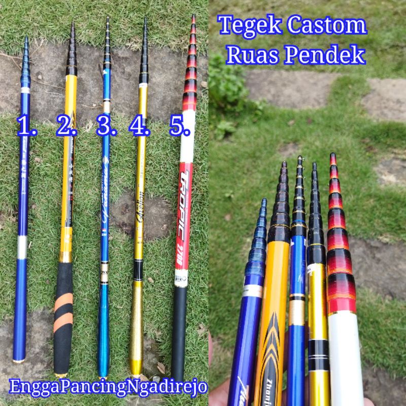 Joran pancing tegek castom / kolongan / setting nutul / tegek ruas pendek