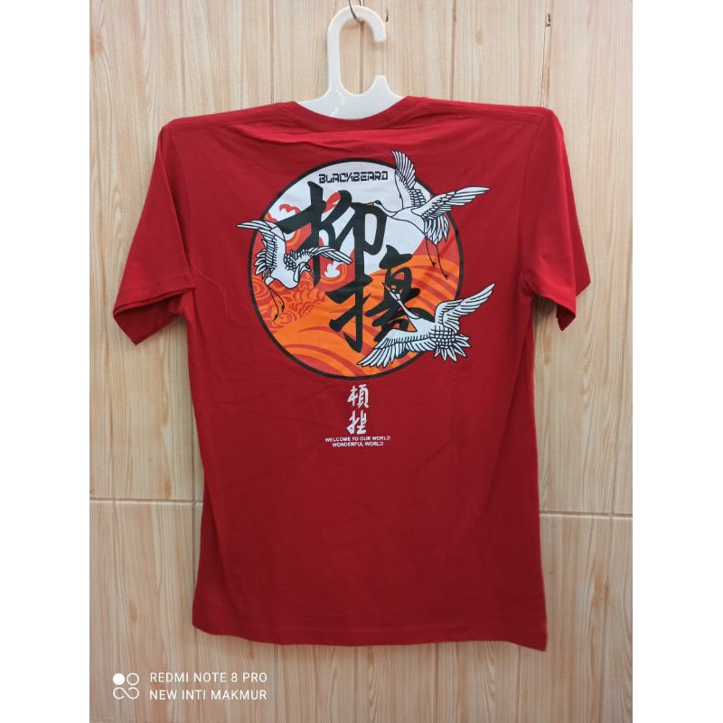 KAOS BAJU PRIA / DISTRO JEPANG SAMURAI RED MOON DISTRO PREMIUM