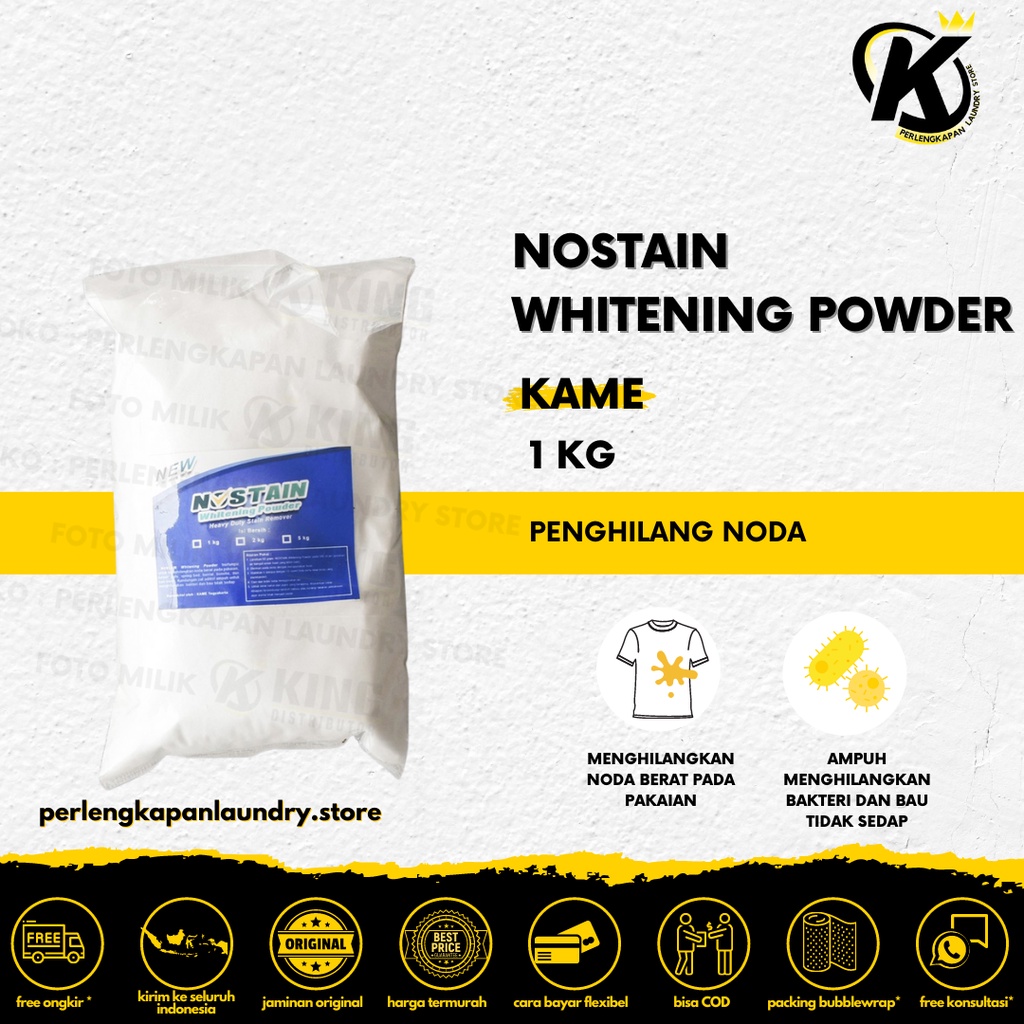 

Whitening Powder | Detergen Pemutih Bubuk 1 Kg KAME NOSTAIN