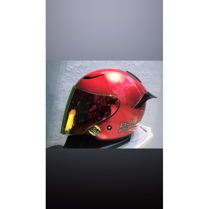 PAKET GANTENG kaca flat visor iridium venom + spoiler fOR helm KYT DJ MARU ,KYT GALAXI, INK CENTRO