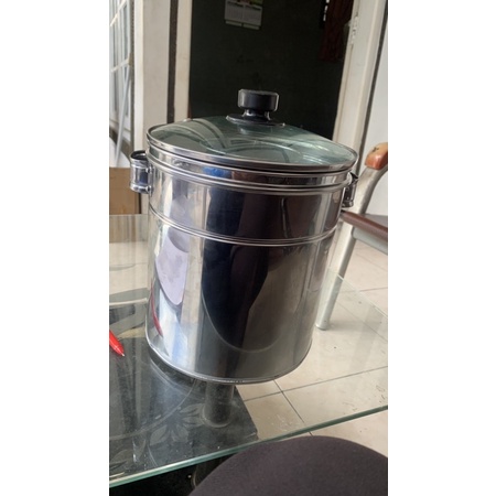 Grosir Dandang / Panci Bakso Tutup Kaca Stenlis uk 20 cm Termurah