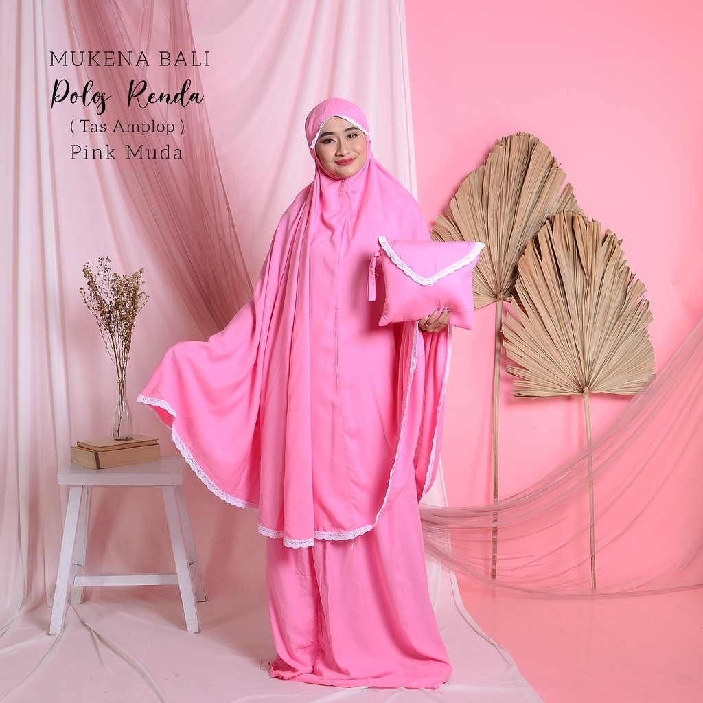 PUSAT MUKENA TASIK - MUKENA DEWASA RAYON BALI POLOS RENDA