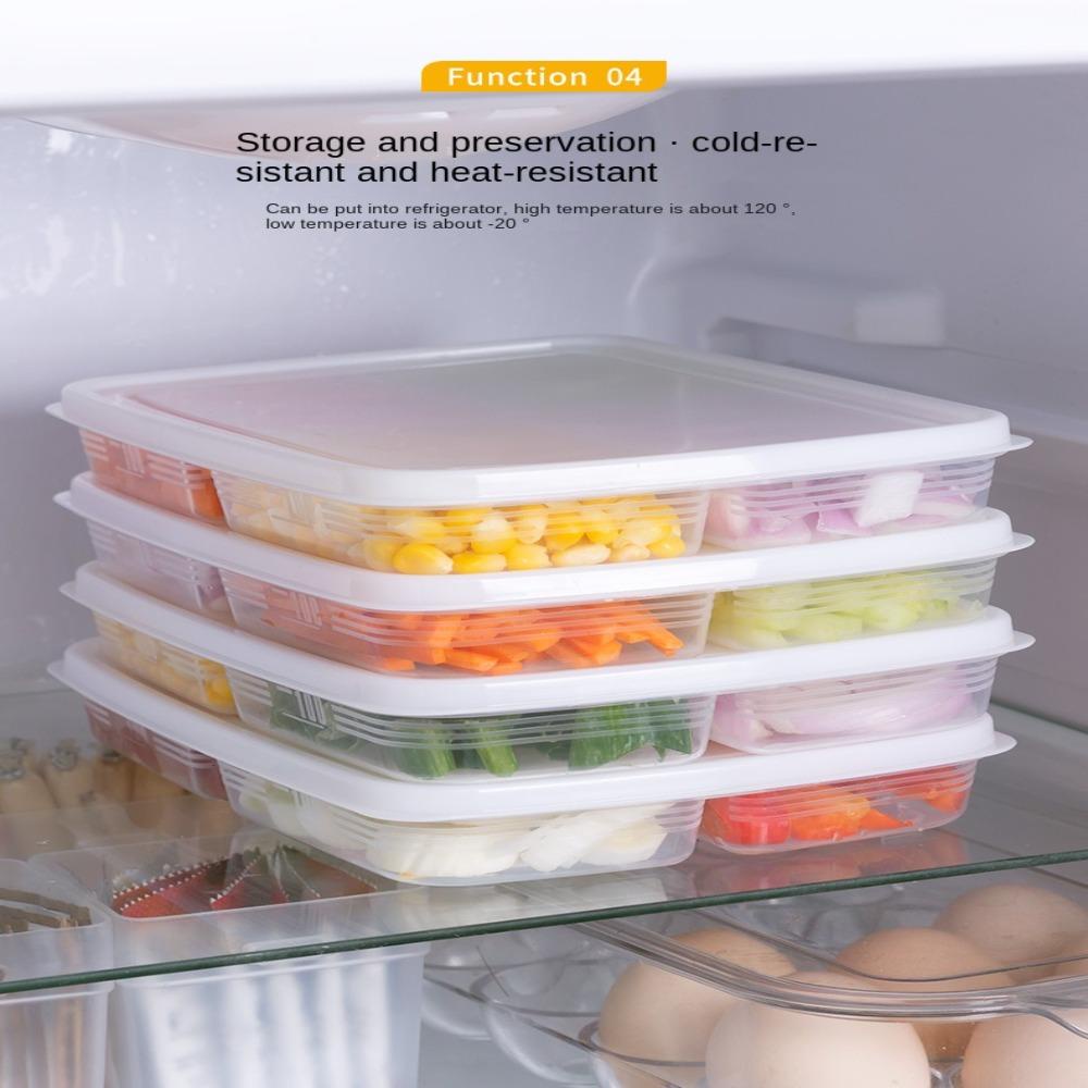 Preva Kotak Penyimpanan Food Preparation 4kisi Crisper Sayur Buah Kotak Piring Kulkas Freezer Organizer