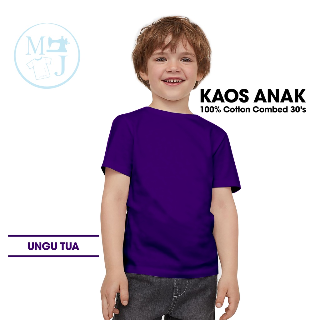 Kaos Polos Ungu Tua / Fashion Anak / Kaos Polos Anak Combed 30s