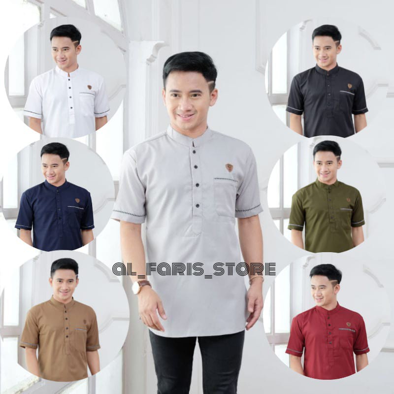 Baju koko kurta/baju koko lengan pendek pria/fashion muslim pria terbaru