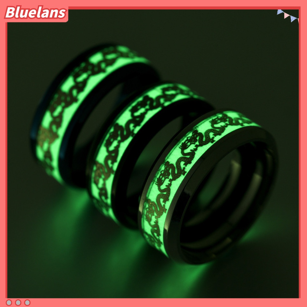 Cincin Desain Naga Ganda Fluorescent Shiny Untuk Pesta