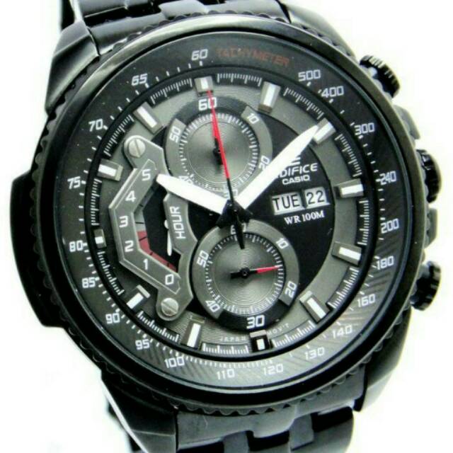 Jam Tangan Elegant Pria Casio Edifice Full Black EF-558 Original BM