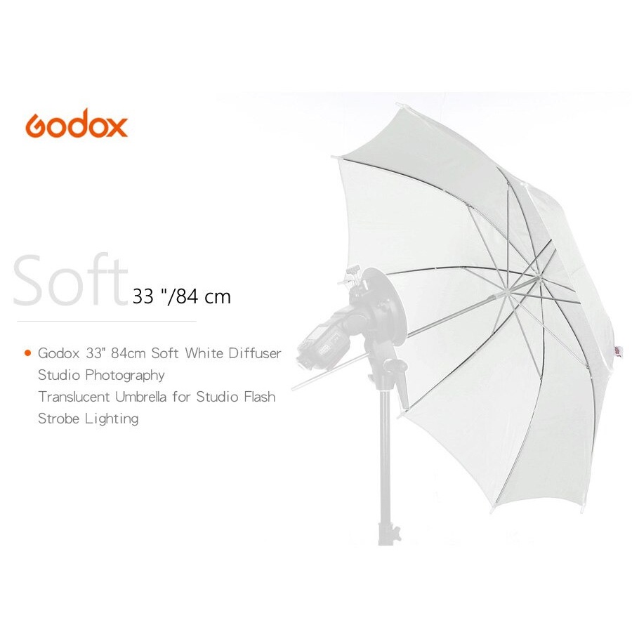 Godox Payung Studio Reflective Photography Umbrella White Translucent 84cm - UB-008 - White