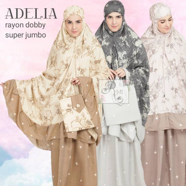 Mukena rhayanh rayon dobby super jumbo adelia