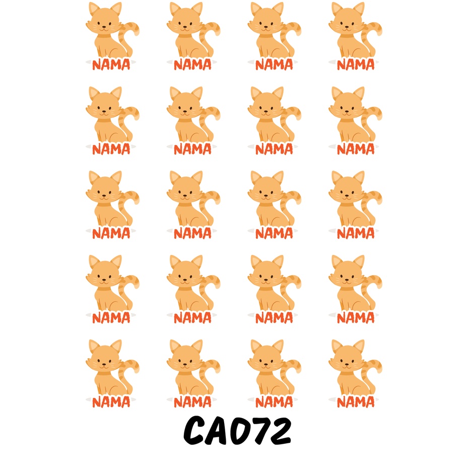 

Sticker Nama Cutting Label Waterproof Tahan Air Cat B (CA072)