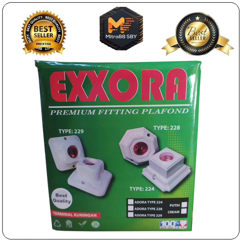 Mitra88sby fitting lampu plafon segi e27 exxora