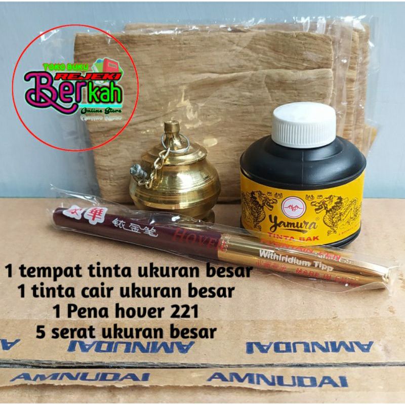 

satu set paket hemat peralatan menulis lengkap Pena kayu tutul pena tutul pen celup pena khot kaligrafi kalam tinta yamura wadah tinta Kuningan pena tutul alumunium mata pena tutul serat ares aras