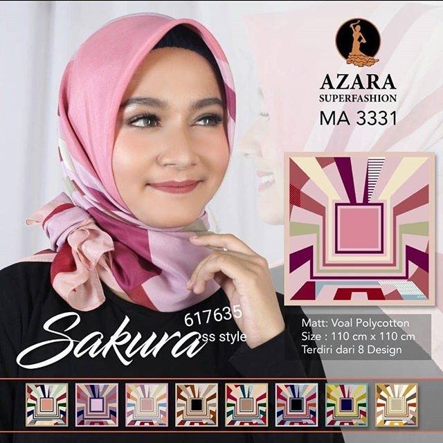 Hijab segi empat sakura azara super fashion 6176