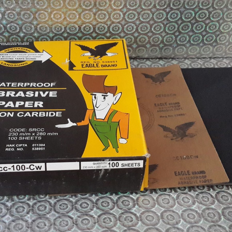 (100 Lembar) Amplas Lembaran EAGLE  Amplas Duco Eagle Grit 100150180320400 Kasar
