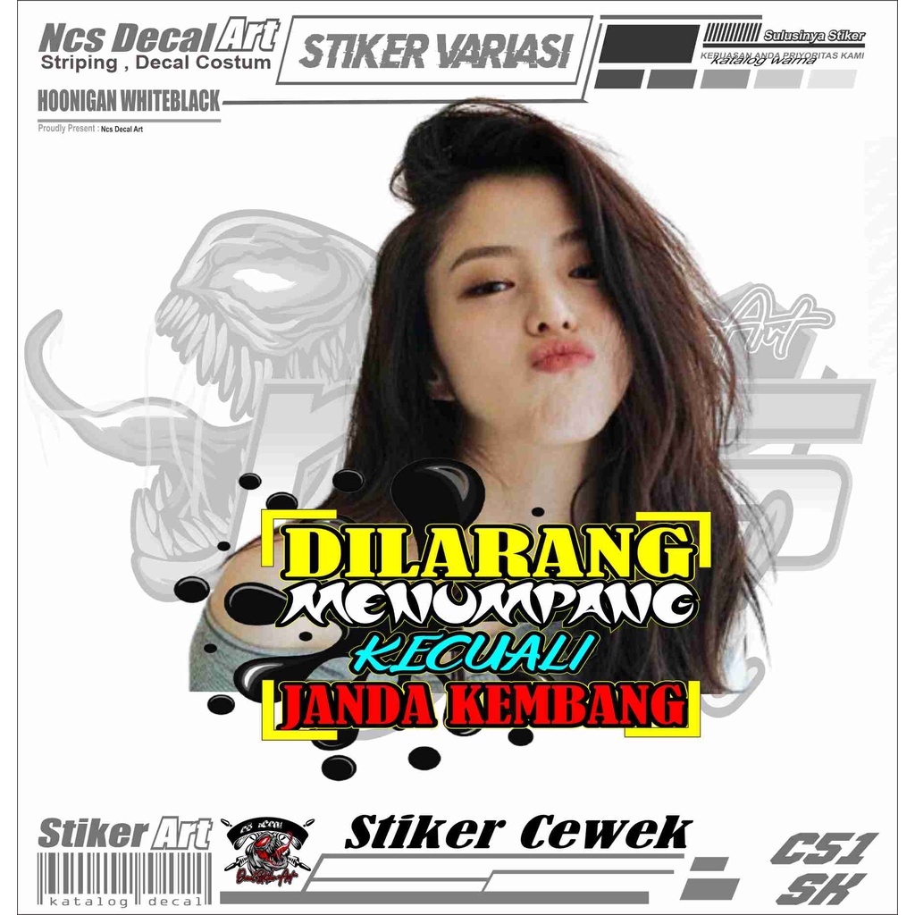 stiker mobil decal gambar cewek keren vektor / sticker motor cewek keren stiker cewek variasi motor