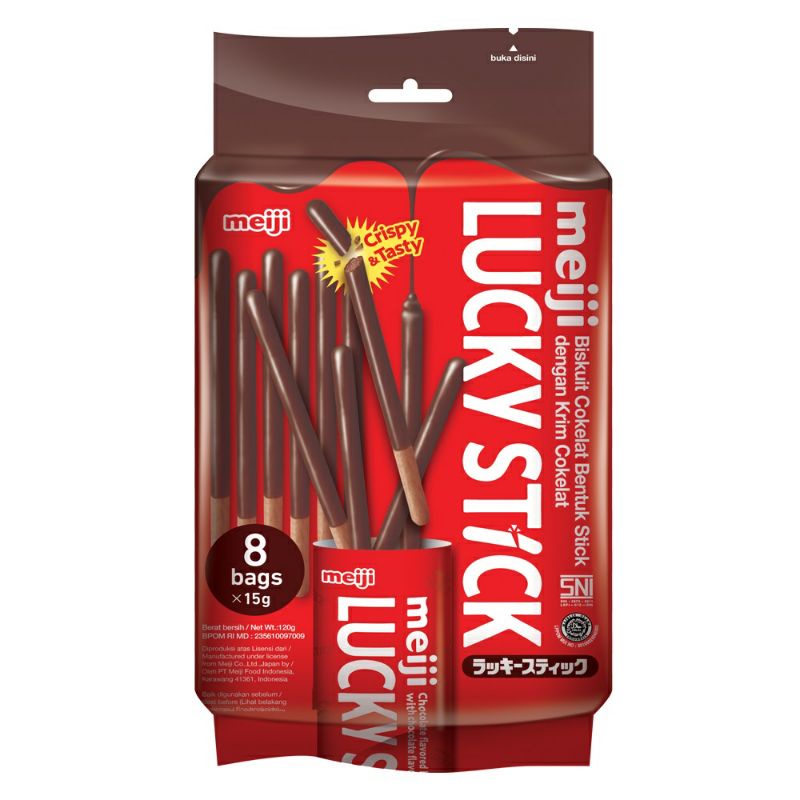 

MEIJI Lucky Stick Coklat 8 bag x 15 gr