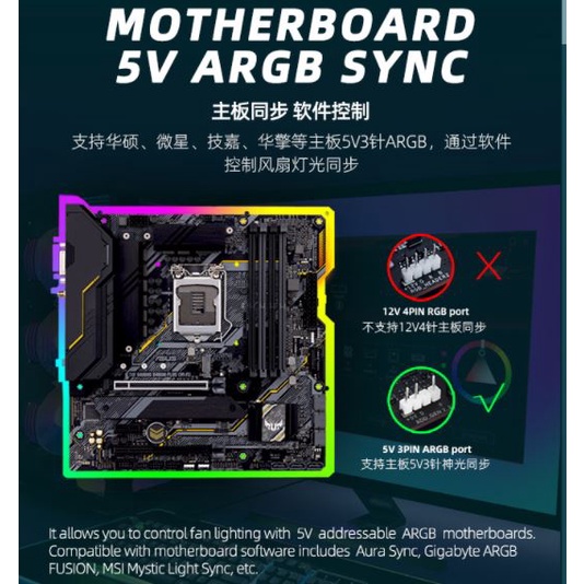 Fan moon light 12cm Sinkron ARGB PWM coolmoon  fan casing COOLMOON