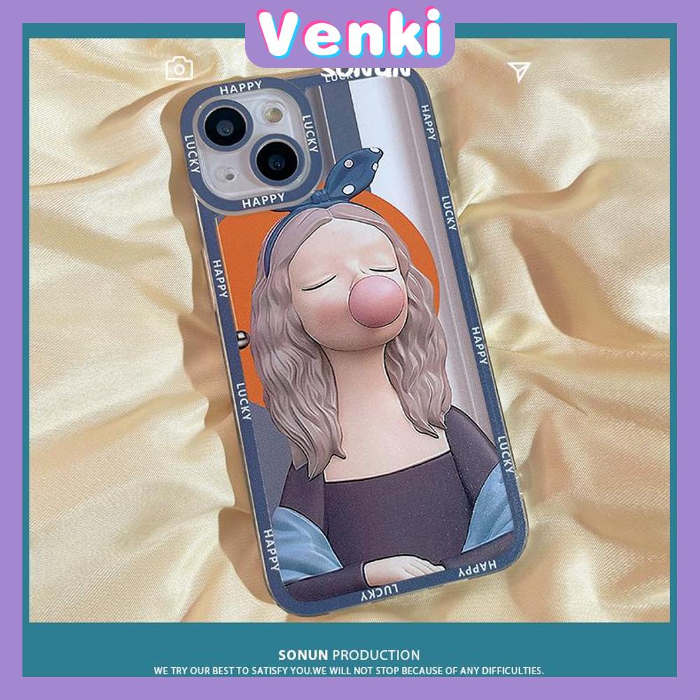 iPhone Case Silicone Soft Case Clear Case Square Edge Shockproof Protection Camera Comic Cute Girl Compatible For iPhone 11 iPhone 13 Pro Max iPhone 12 Pro Max iPhone 7 Plus xr