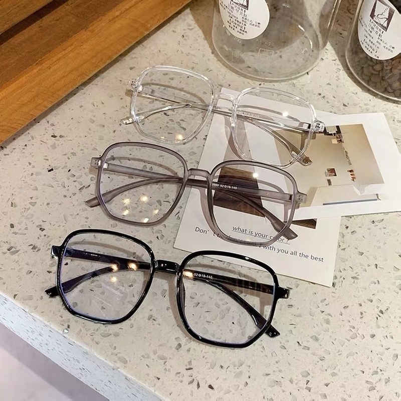 We Flower Kacamata Bingkai Persegi Transparan Trendi Untuk Wanita Perempuan Korean Beauty Eyewear Fashion Blue Light Blocking Lens Glasses OOTD Ornaments