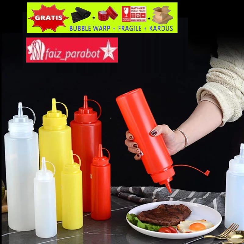 Botol Saus Saos Botol Sauce Mayonaise Kecap Cuka Takaran Serbaguna Murah