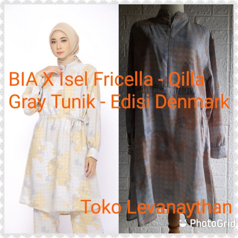 BIA X Isel Fricella by ZM Zaskia Mecca  - Qilla Tunik (ready gray size L)