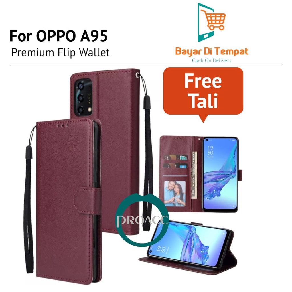 CASE HP FLIP WALLET for OPPO A95 Premium FLIP CASE Casing hp KULIT FLIP COVER HP PELINDUNG HANDPHONE
