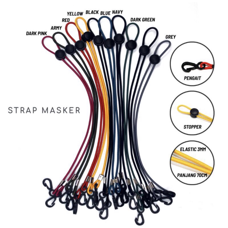 Strap Masker | Connector Masker | Lanyard | Strap Masker Hijab | Konektor Masker 2 in 1