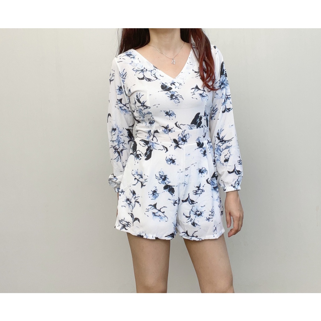 SL223 - Jumpsuit Longsleeves Floral Edgy