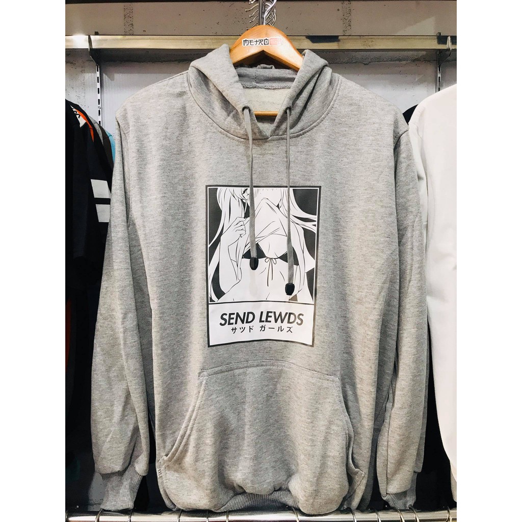 SEND LEWD TEASE ME Anime distro Cotton fleece Hoodie