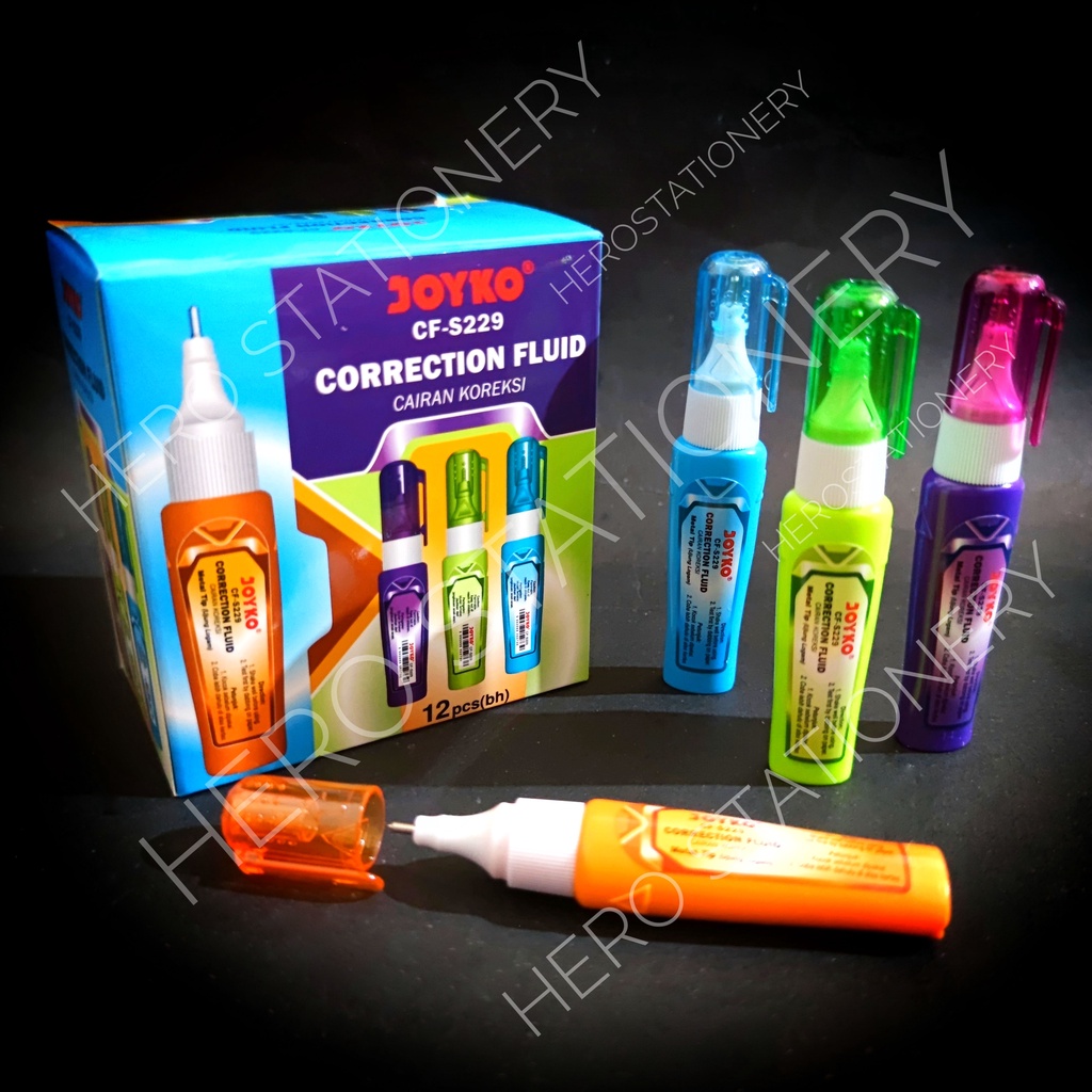 

Joyko correction fluid tip ex motif warna warni CF-S229 . 12 unit