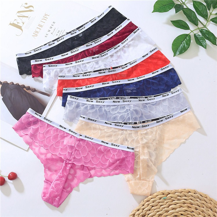 G-string Wanita Seamless Celana Dalam Motif bunga Lace Thong C217