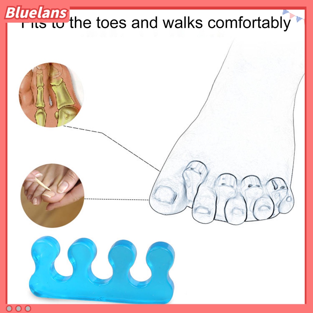 Bluelans 1 Pasang Alat Pemisah Jari Kaki Reusable Breathable Untuk Manicure Pedicure Salon