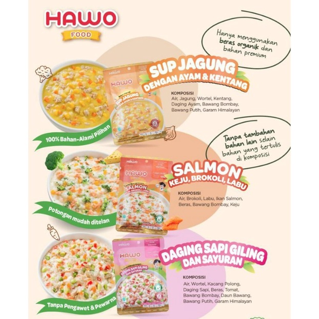 Hawo Baby Food / Makanan Bayi Ready to Eat / Mpasi 120gr Wakodo Baby food