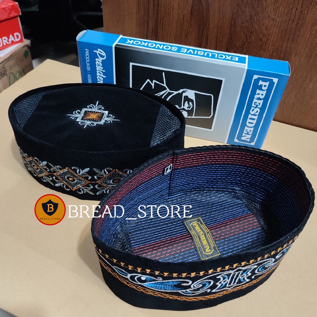 Peci Kopiah Songkok Hitam Motif Batik Bordir Tinggi 9cm Murah Harga Grosir - Peci Kopeah Pria Model Terbaru Bisa Bayar di Tempat COD