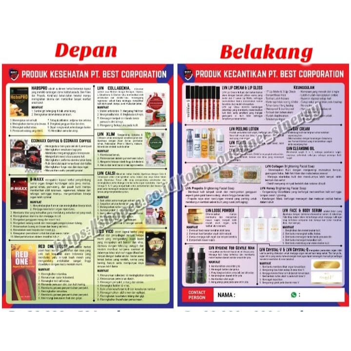 

BROSUR - FLYER PRODUK-PRODUK LENGKAP BEST / 50 LEMBAR