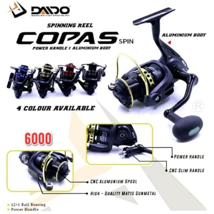 MURAH  Reel Daido COPAS 6000 (12+1 BB) POWER HANDLE BODY METAL. RECOMMENDED