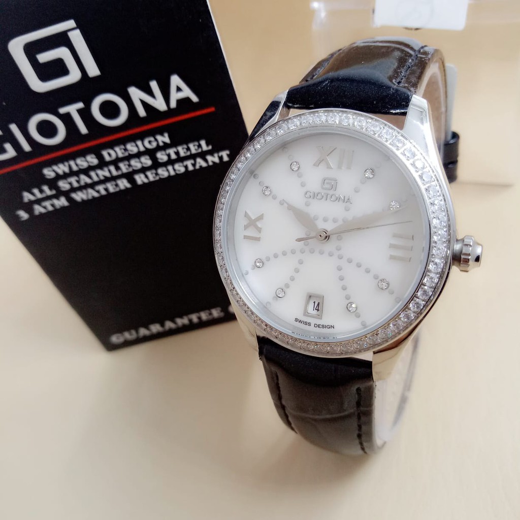 Giotona 7381 - Jam Tangan Kasual Wanita Anti Air - Tali Kulit - Analog Quartz - Original
