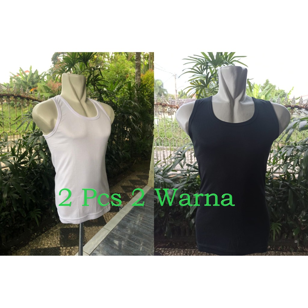 Agree - 2 Pcs 2 Warna Singlet Pria / Bodysize, Kaos Dalam Pria ( Putih &amp; Hitam ) ~ Sahabi
